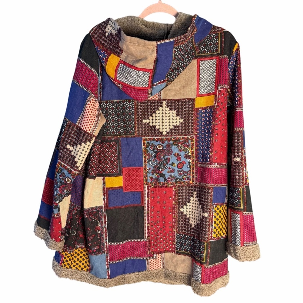 Patchwork Hooded Jacket - Multicolor - image 2